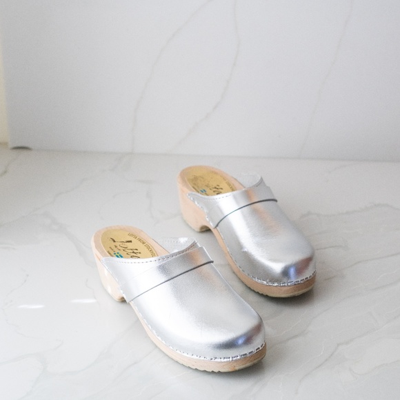 Lotta From Stockholm Shoes - LOTTA From Stockholm mule silver metallic 36 wood